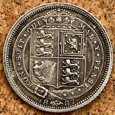 GB 1887 QUEEN VICTORIA SILVER SIXPENCE (6d) COIN IN GOOD VERY FINE GRADE. • £7.50