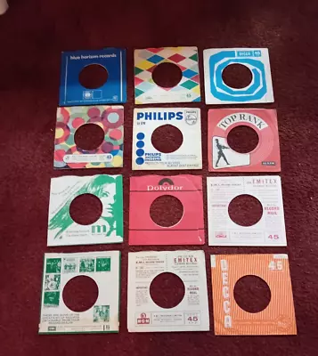 12 X Different Vintage 1960's Company Record Sleeves - Original 7 Inch - VGC 2 • £9.99