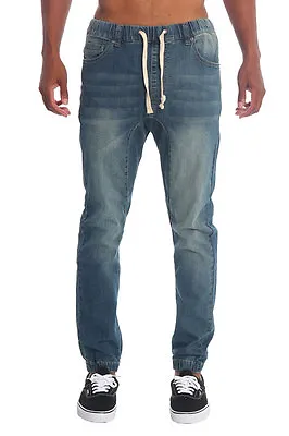 Victorious Men's Jogger Drop Crotch Denim Jogger Pants   S~5XL  JG803 -FREE SHIP • $37.50