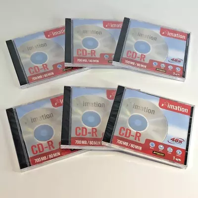 6x Imation CD-R Blank CDs 700mb/80 Min Re-writable 48x Speed New & Sealed • £7.95