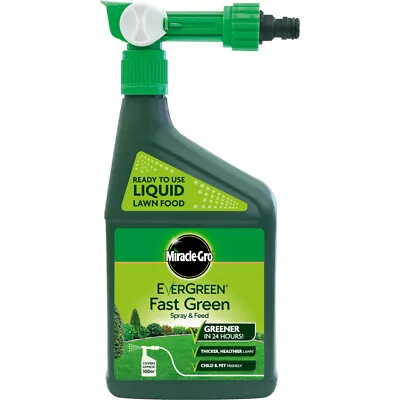 Miracle-Gro Evergreen Fast Green Ready To Use Liquid Lawn Food Spray 1 LTR 100m2 • £12.29