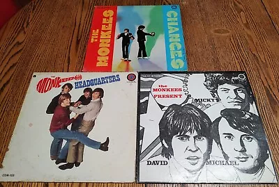 3 Vintage Monkees Vinyl Records: Headquarters Changes & Present • $19.99