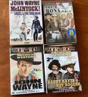 Great American Westerns Lot Of 9 DVDs (7 NEW) John Wayne Gabby Hayes Bonanza • $16.23