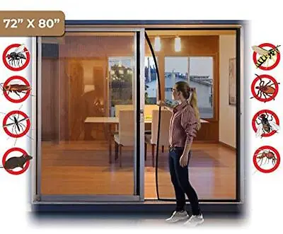 Magnetic Magic Screen Door Mesh Hand-Free Net Mosquito Fly Insect Curtain 72x80  • $24.99