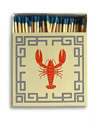 Curator Home Long Safety Matches I Stylish Lobster Design Square Matchbox • £8.49