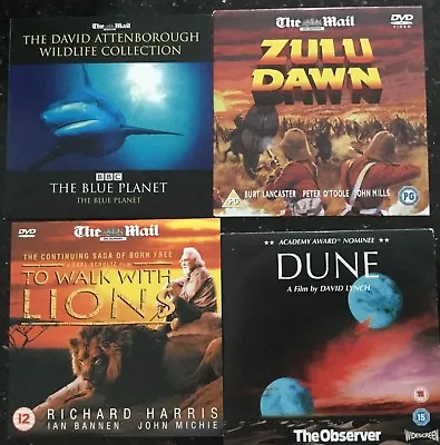 Four DVD'S Zulu Dawn David Attembirough Wildlife Collection To Walk With Lions • £3