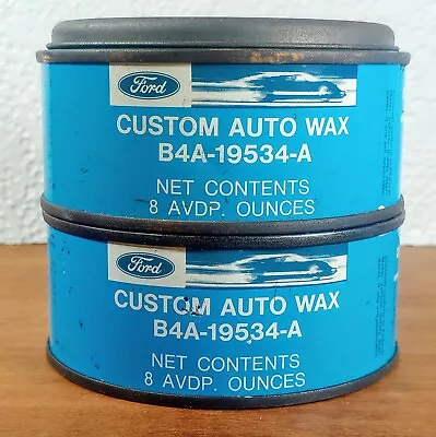 Ford Custom Auto Wax B4A-19534-A Vintage 1966 Metal PAIR • $44.99