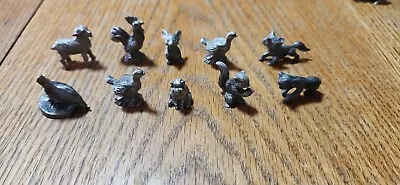 Lot Of 10 Pewter Metal Miniature Animals Figurines Arm Animals Spontique & More • $20
