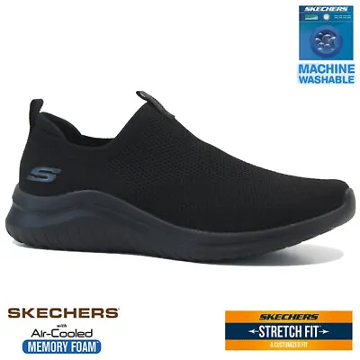 £44.95 • Buy Mens Skechers Trainers Wide Fit Memory Foam Fitness Walking Running Shoes Size