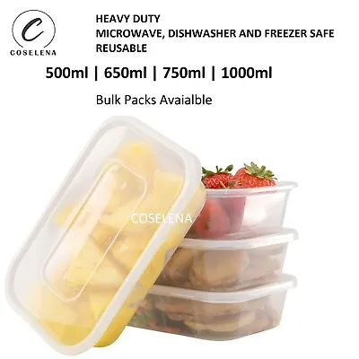 Plastic Food Containers With Lids Takeaway Microwave Freezer Safe Storage Boxes • £339.98