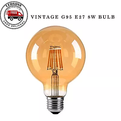 G95 E27 8W Vintage Antique Style Bulbs Edison Industrial Filament Bulb Light UK • £6.89