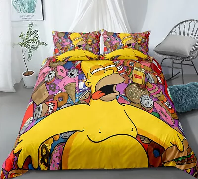 Single/Double/Queen/King Bed Quilt/Doona/Duvet Cover Set The Simpsons Homer • $81.83