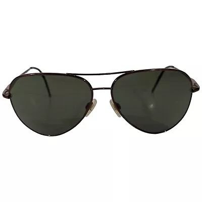 Serengeti 6826 Vintage Aviator Sunglasses Medium Brown Green Lenses Made Italy • $93.48