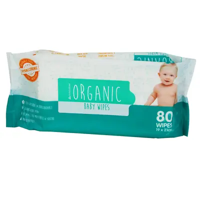 3 X  Livingstone Baby Wipes 100 Percent Organic Biodegradable 19x21cm. 80 Wipe • $13.05