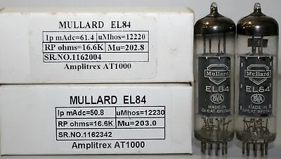 EL84 Mullard Clear Glass Made In Gt.Britian Amplitrex Tested Qty 1 MP (2 Pcs) • $144