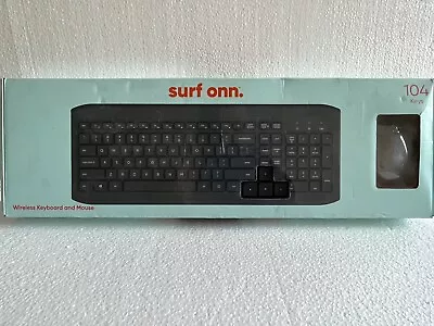 Onn Wireless Keyboard And Mouse Combo With Wireless USB Nano Receiver 104 Keys • $12