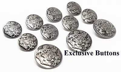 Antique Silver Metal Blazer Buttons Set - Lion & Unicorn • $19.99