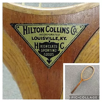 Vintage Antique Hilton Collins Tennis Racket RARE Louisville Kentucky  BULLITT  • $260