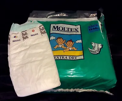 Vintage Moltex Brand Extra Dry Plastic Diaper Sz Junior 12-25 Kg From Germany • $20