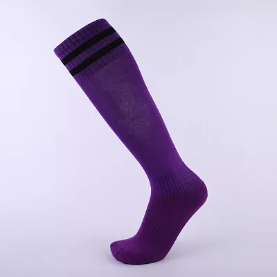 $8.49 • Buy Men Kids Sport Football Soccer Long Socks Solid Knee High Bottom Non-slip Socks