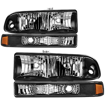 For 1998-2004 CHEVY S10/BLAZER Headlights Assembly Black Housing Amber Corner • $75.99