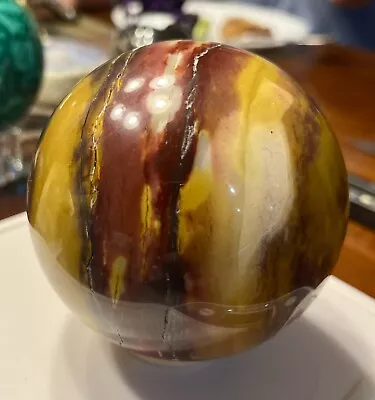 1.84LB - 3.4” Inch Natural Mookaite Jasper Sphere - Located In USA • $100