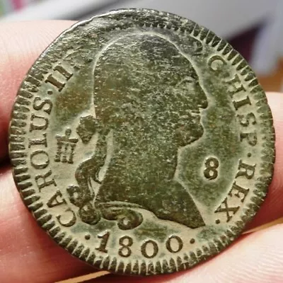 1800 Pirate Cobs Coin Old 8 Maravedis Carlos Charles Iv Colonial Treasure Times • $43.90