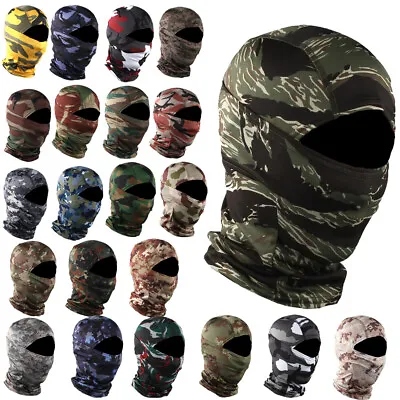 Camo Full Face Mask Tactical Balaclava Face Mask Camouflage Military Face Cover • $2.99