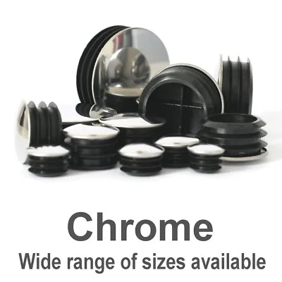 £4.40 • Buy Tube Inserts Chrome Metal Capped Round Pipe Plugs Blanking End Caps. Made In UK