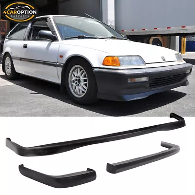 Fits 90-91 Civic JDM Style Front Bumper Lip + Ikon Style Rear Diffuser PU • $204.99