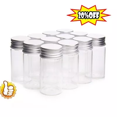 Vials Small Glass Bottles Mini Jars With Aluminum Screw Storage Li • $1.28