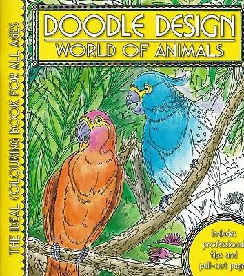 World Of Animals Colouring Book Doodle Design • £4.49