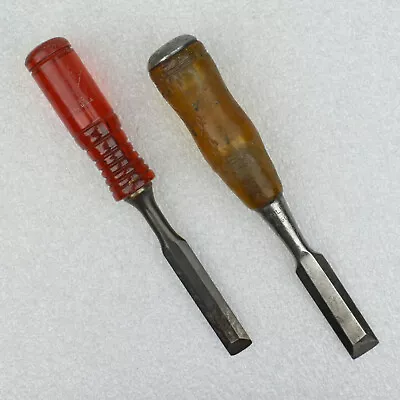 TWO VTG Wood Chisels Millers Falls No 1430 1/2  & Stanley No 60 5/8  Made In USA • $19.95