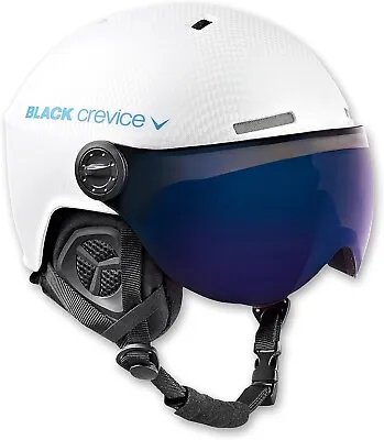 Black Crevice Arlberg Ski Snow-Sport Helmet Mat Carbon White/Blue Small 51-54cm • $86.26