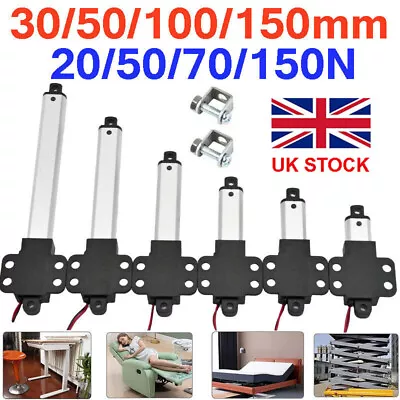 150N 30mm 50mm 100mm 150mm Micro Mini Linear Actuator Stroke Fast Speed DC 12V • £30.32
