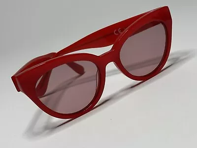 JCrew Designer Sunglasses Women’s Cat Eye Case Cloth Red Statement • $39.95