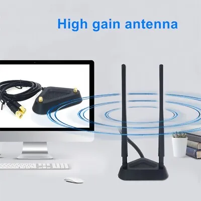 £12.17 • Buy Wireless Extend Cable External 8Dbi Dual WiFi Network Antenna Magnet Stand