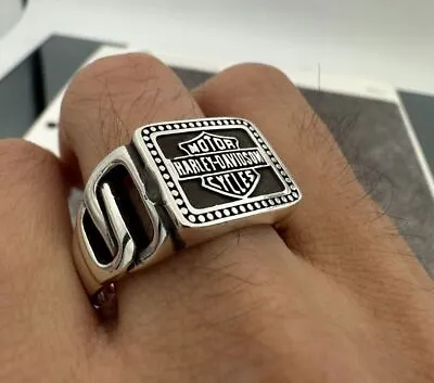 Harley Davidson Bike Motorcycle Maker Solid Customized 925 Sterling Silver Ring • $106.30