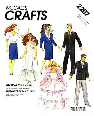 Vintage 1985 Barbie & Ken Clothes Pattern Reproduction McCall's 2207 Uncut • $8.95