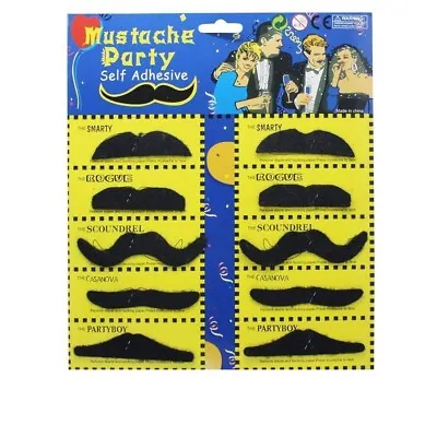 Black Party Biker Mexican Tash Moustache Handlebar Freddie Mercury Fancy Dress • £2.21
