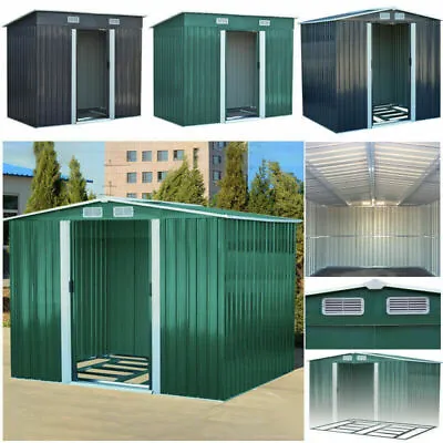 Metal Garden Shed 6 X 4 8 X 6 10 X 8ft Garden Storage With  Base Foundation • £309.99