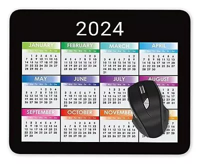 2024 Year Calendar Mouse Pad Gaming Mousepad Nonslip Medium Black  • $15.29