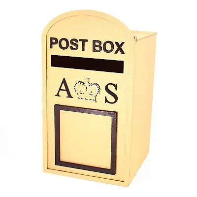 £26.40 • Buy Large Post Box, Royal Mail Design, GOLD MDF, For Wedding Cards Etc.