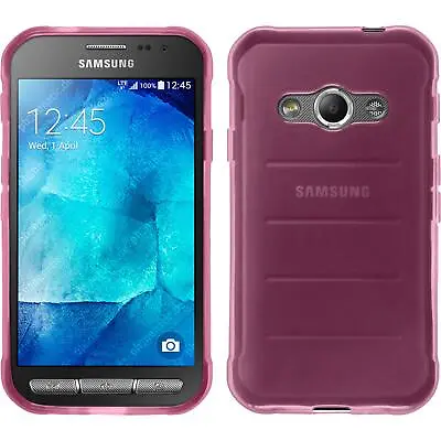 Silicone Case For Samsung Galaxy Xcover 3 Pink Transparent +2 Protector • £5.48