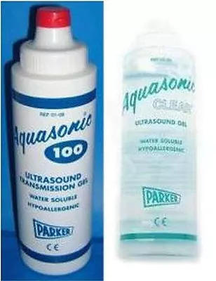 Parker AQUASONIC Ultrasound Transmission Gel 250mL 8.5oz 100 Blue Or Clear USA • $3.49