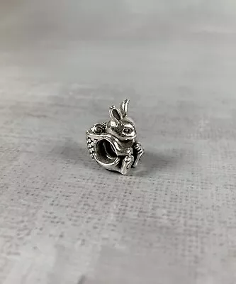 PANDORA Moments Sterling Silver Easter Bunny Rabbit & Basket Charm 791121 • £25