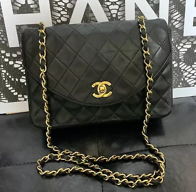 CHANEL Matelasse Turn Lock  Leather Flap Chain Shoulder Bag Lambskin Vintage Jp • $1599