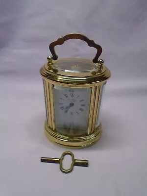 Vintage L'epee  Oval Miniature Carriage  Clock  + Key In Gd Working Order • $298.40