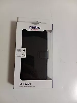 MetroPCS Protective Folio Black Phone Case With Magnetic Closur For LG Aristo 5  • $5