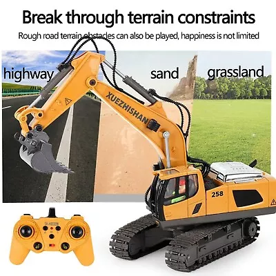 1:20 Alloy Crawler Digger Toys Boys Gifts Electric  RC Remote Control Excavator • $67.46